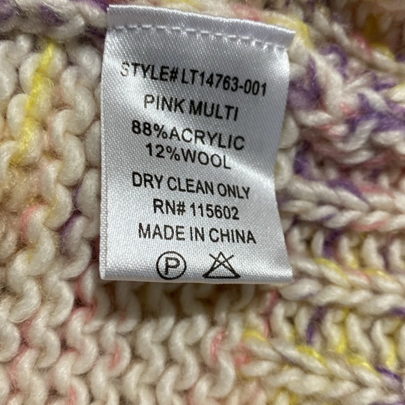 All in Favor Pastel Marled Sweater in Pink Multi Color Size Medium - Picture 10 of 10